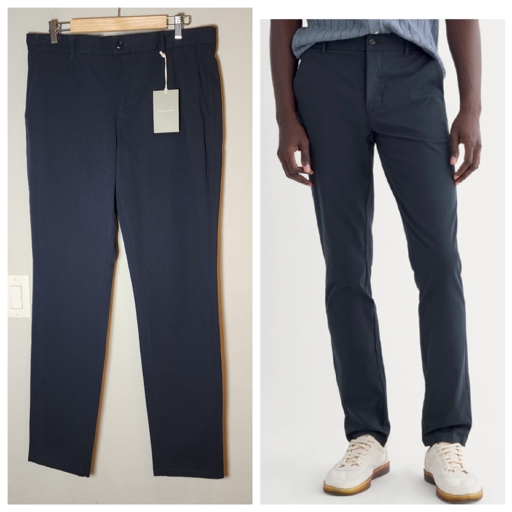 NWT 35×34 Everlane Performance Chinos Uniform Navy Blue Men's Size 35
